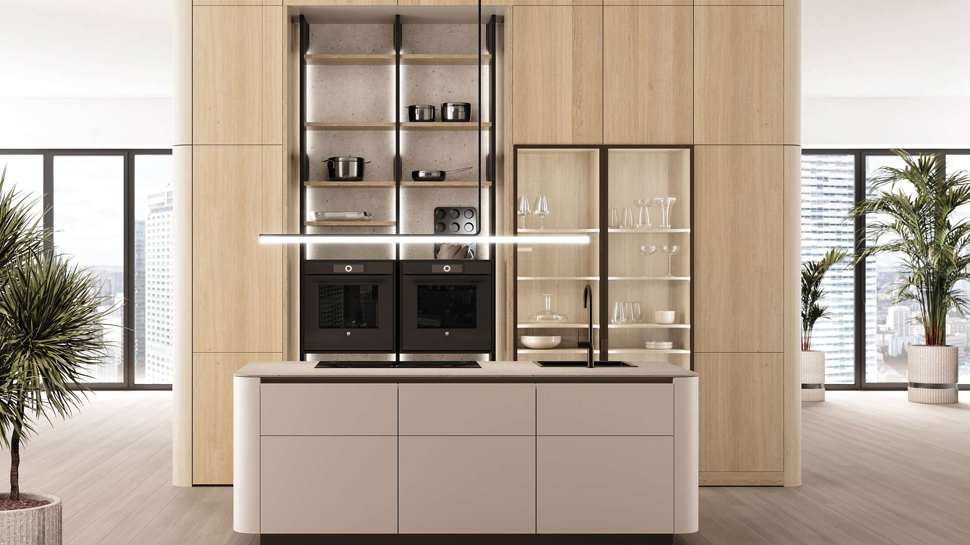 Кухня LEICHT CLASSIC-FS - CURVED SIDE PANELS