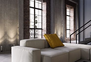 Интерьер в стиле лофт с минималистичной кухней - 3